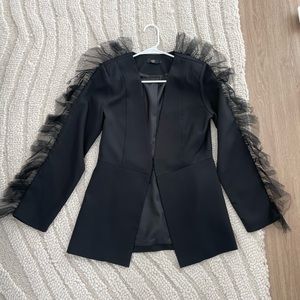 Black Blazer with Frills